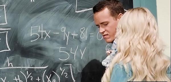  Math teacher blonde gives guy student new incentive